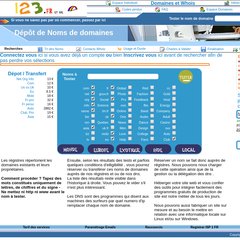  Tarif des services, Param&eacute;trage Emails, Raccourcis, Registrar ISP 1 FR