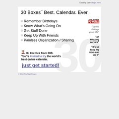 30 Boxes | Online Calendar
