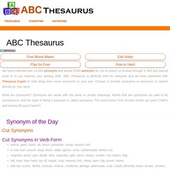 ABC Thesaurus - Free Synonymns and Antonyms