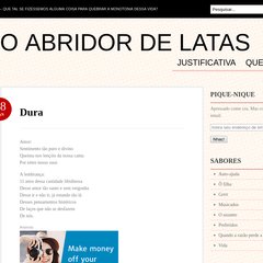 abridordelatas.wordpress.com Início, Justificativa, Quem sou eu abridordelatas.wordpress.com Início, Justificativa, Quem sou eu