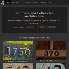 House Numbers & Letters: Architectural Metals & Plastics