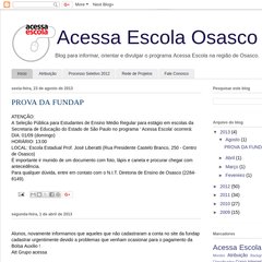 Programa Acessa Escola - D.E. Osasco Programa Acessa Escola - D.E. Osasco