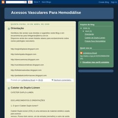  08:00, Fístula Para Hemodiálise, 07:59, Início