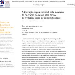 Comitê de Inovação e Tecnologia da ACI-NH/CB/EV Comitê de Inovação e Tecnologia da ACI-NH/CB/EV