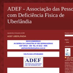 ADEF - Associação das Pessoas Com Deficiência de Uberlândia Minas Gerais ADEF - Associação das Pessoas Com Deficiência de Uberlândia Minas Gerais