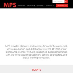 MPS | Publishing Solutions | Book & Journal | Digital Publishing | eLearning | MPS | Publishing Solutions | Book & Journal | Digital Publishing | eLearning |