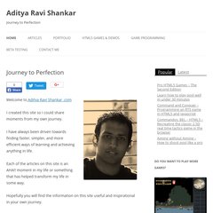 Aditya Ravi Shankar | Journey to Perfection Aditya Ravi Shankar | Journey to Perfection