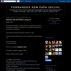 admfapa20111.blogspot.com MÚSICA DE ENTRADA | Urgente, 12:52, 30 comentários admfapa20111.blogspot.com MÚSICA DE ENTRADA | Urgente, 12:52, 30 comentários