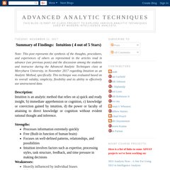 Advanced Analytic Techniques Advanced Analytic Techniques