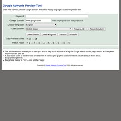 Adwords Preview Tool Adwords Preview Tool