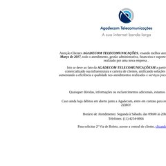 agadecom.com.br Central do assinante, Banda Larga, Monitoramento agadecom.com.br Central do assinante, Banda Larga, Monitoramento