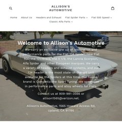 Allison's Automotive | Fiat Spider Parts