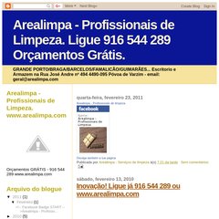 Arealimpa - Profissionais de Limpeza. Ligue 916 544 289 Orçamentos Grátis.