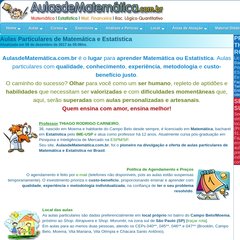 Aulas particulares de Matemática e Estatística - Prof. Thiago Rodrigo