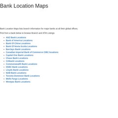 Bank Location Maps for HSBC and Commonwealth Bank internationally