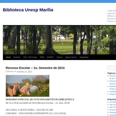 bibliotecamarilia.wordpress.com Biblioteca Unesp Marília, Feriado Municipal em Marília, Sugestões de leitura bibliotecamarilia.wordpress.com Biblioteca Unesp Marília, Feriado Municipal em Marília, Sugestões de leitura