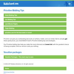 Priceline Bidding Tips for Priceline Hotels, Airfares & Car Rentals