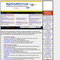 BNB: HTML, free CGI Scripts, graphics, tutorials and more for the webmaster- for free! BNB: HTML, free CGI Scripts, graphics, tutorials and more for the webmaster- for free!