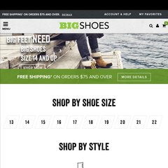 Big Shoes, Large Men Shoes at BigShoes.com Big Shoes, Large Men Shoes at BigShoes.com