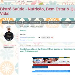 Bistrô Saúde - Nutrição, Bem Estar & Qualidade de Vida! Bistrô Saúde - Nutrição, Bem Estar & Qualidade de Vida!