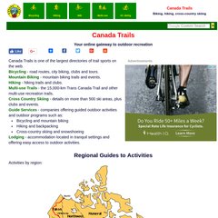 Bicycling, Hiking, Mountain biking, Cross-country Skiing and Multi-use Trails in