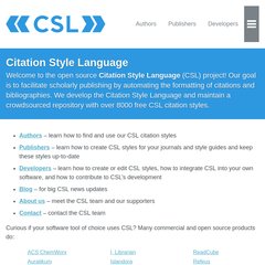 CitationStyles.org | The Citation Style Language - open and free citation styles
