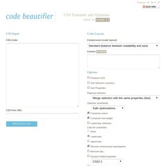 Code Beautifier: CSS Formatter and Optimiser