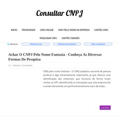 Consultar CNPJ - Consulta de CNPJ Grátis pela Internet.