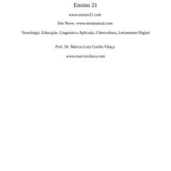 Bem-Vindo ao Portal Ensino 21