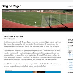 Blog do Roger | Vivendo o esporte a diário