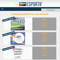 · Esportif · Sistema de Inscricões Online ·