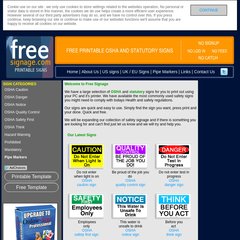 freesignage.com completely free printable OSHA safety signs and signage