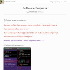 Guilherme Baptista - Web Developer - Sobre: Contato e Portfolio