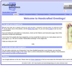 handcraftedgreetings.com handmade greeting cards, christmas cards, birthday cards