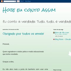 Hoje eu conto assim