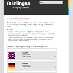 inlingua International online test i-e-learn