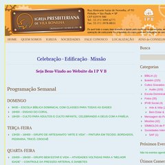 Bem-Vindo ao Website da Igreja Presbiteriana de Vila Bonilha