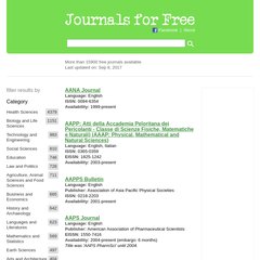 journals4free.com Health Sciences, Biology and Life Sciences, Technology and Engineering