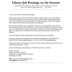 Library Job Postings on the Internet
