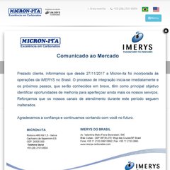 .&acute;&acute;. MICRON-ITA .: Ind&uacute;stria e Com&eacute;rcio de Minerais Ltda