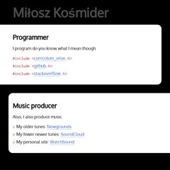 Milosz.ca &middot; Bio