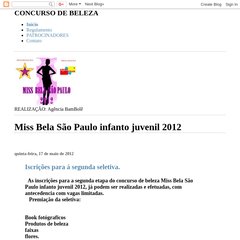 CONCURSO MISS BELA ESTADO DE SAO PAULO INFANTO JUVENIL 2012