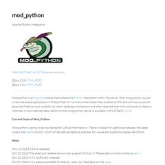 Mod_python - Apache/Python Integration