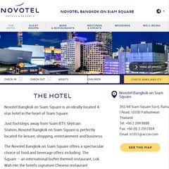 Novotel Bangkok on Siam Square Hotel, Bangkok Thailand | Novotel Siam Square