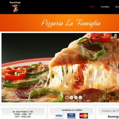 pizzarialafamiglia.com.br Quem Somos, Cardápio, Fale Conosco