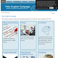 Plain English Campaign homepage