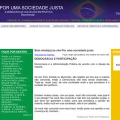 Por uma sociedade justa - A Democracia colocada em prática