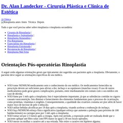 Pós-Rinoplastia - Guia da Rinoplastia e Rinoplastia Secundária Dr. Alan Landecker