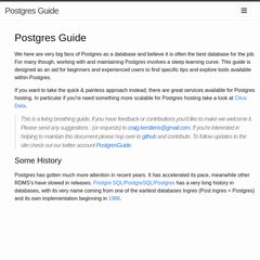 Postgres Guide &mdash; Postgres Guide