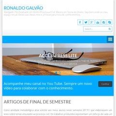 Ronaldo Galvão | Seja bem-vindo ao meu espaço virtual. Deixe suas ideias, este